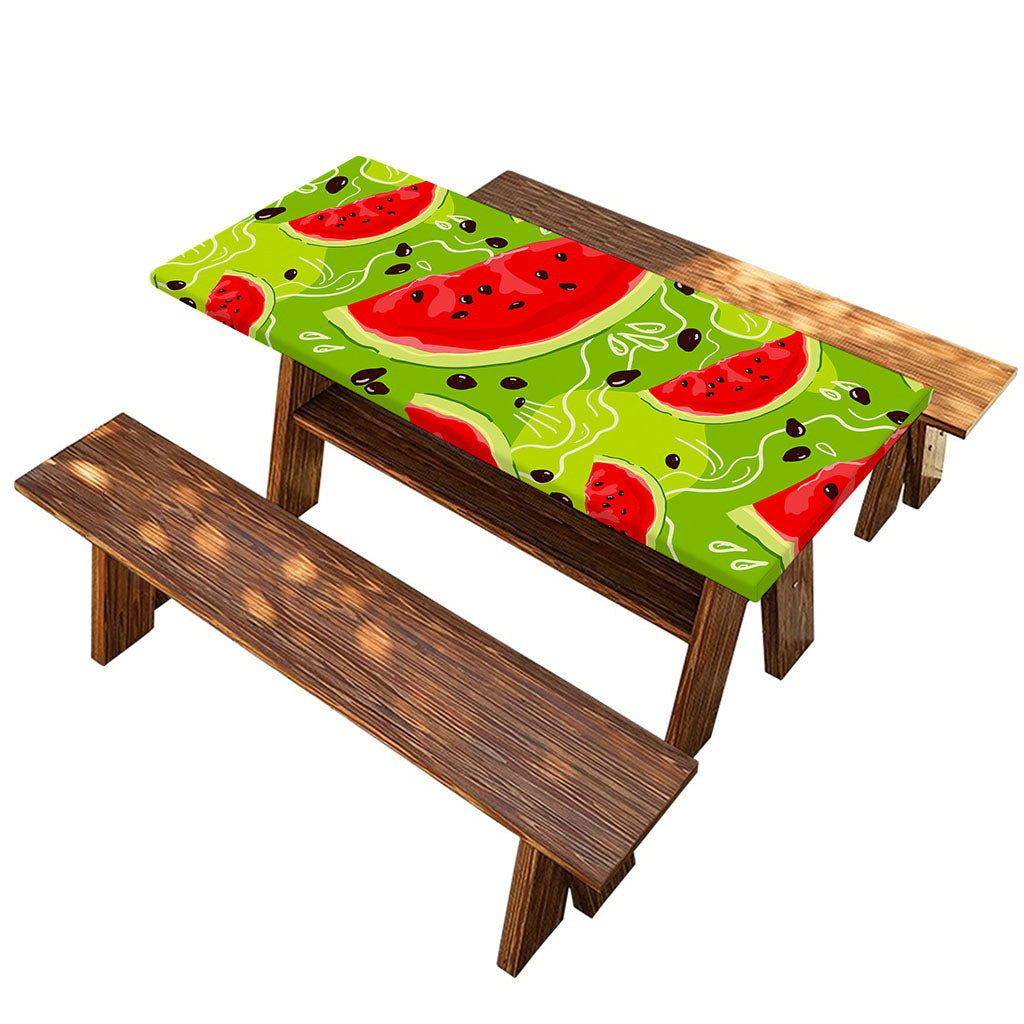 Yummy Watermelon Pieces Pattern Print Picnic Table Cover