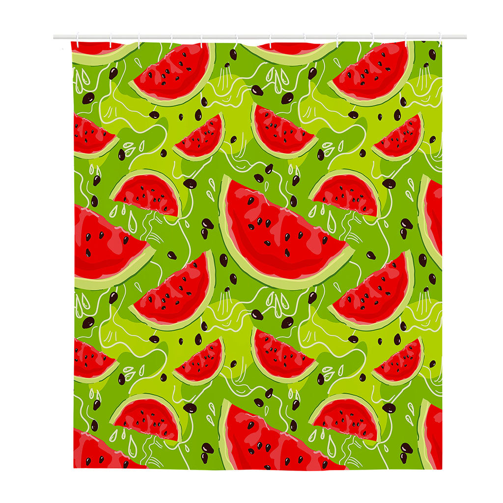 Yummy Watermelon Pieces Pattern Print Polyester Shower Curtain