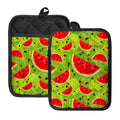 Yummy Watermelon Pieces Pattern Print Pot Holders With Pocket