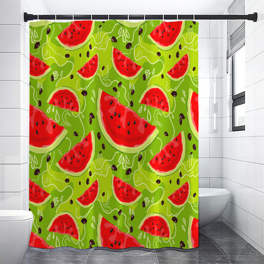 Yummy Watermelon Pieces Pattern Print Premium Shower Curtain