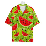 Yummy Watermelon Pieces Pattern Print Rayon Hawaiian Shirt