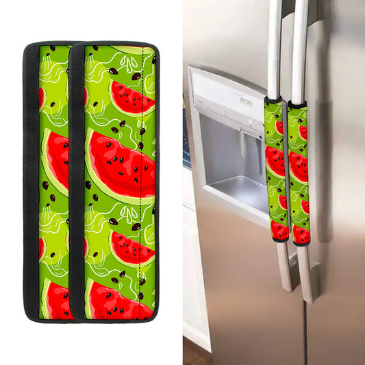 Yummy Watermelon Pieces Pattern Print Refrigerator Handle Covers