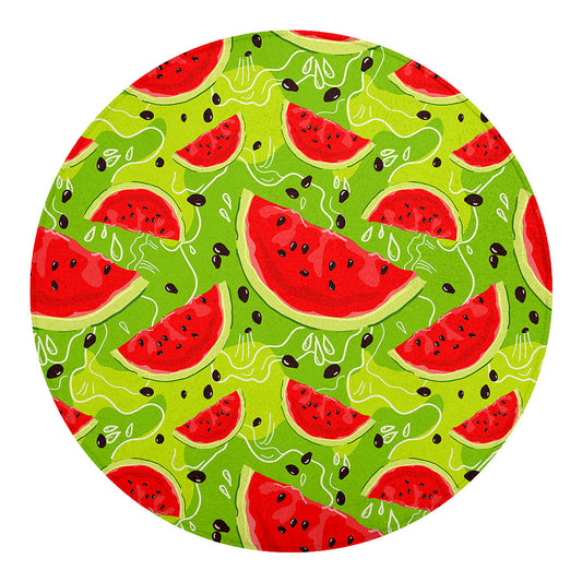 Yummy Watermelon Pieces Pattern Print Round Blanket