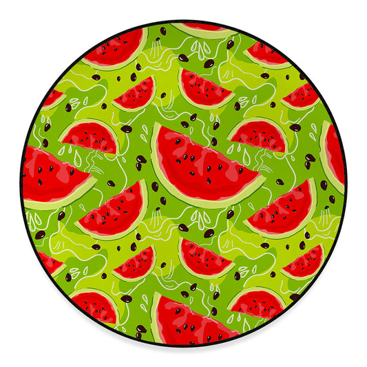 Yummy Watermelon Pieces Pattern Print Round Floor Mat