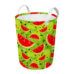 Yummy Watermelon Pieces Pattern Print Round Laundry Basket