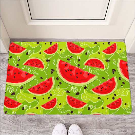 Yummy Watermelon Pieces Pattern Print Rubber Doormat
