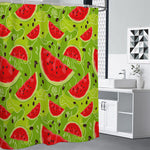 Yummy Watermelon Pieces Pattern Print Shower Curtain