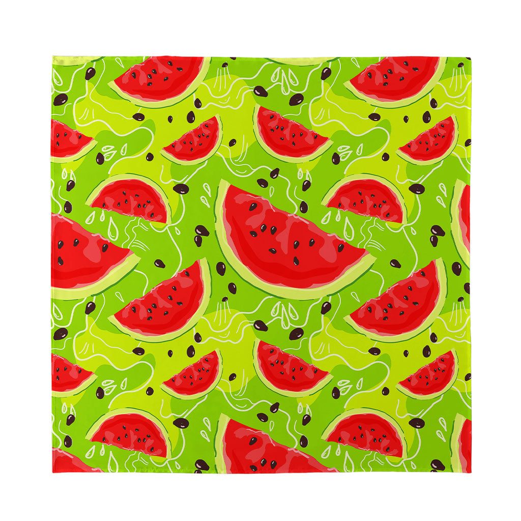 Yummy Watermelon Pieces Pattern Print Silk Bandana