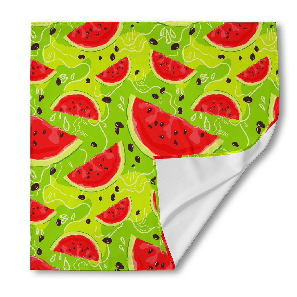 Yummy Watermelon Pieces Pattern Print Silk Bandana