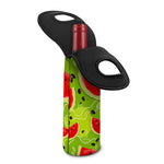 Yummy Watermelon Pieces Pattern Print Single Neoprene Wine Tote