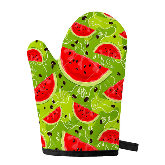 Yummy Watermelon Pieces Pattern Print Single Oven Mitt