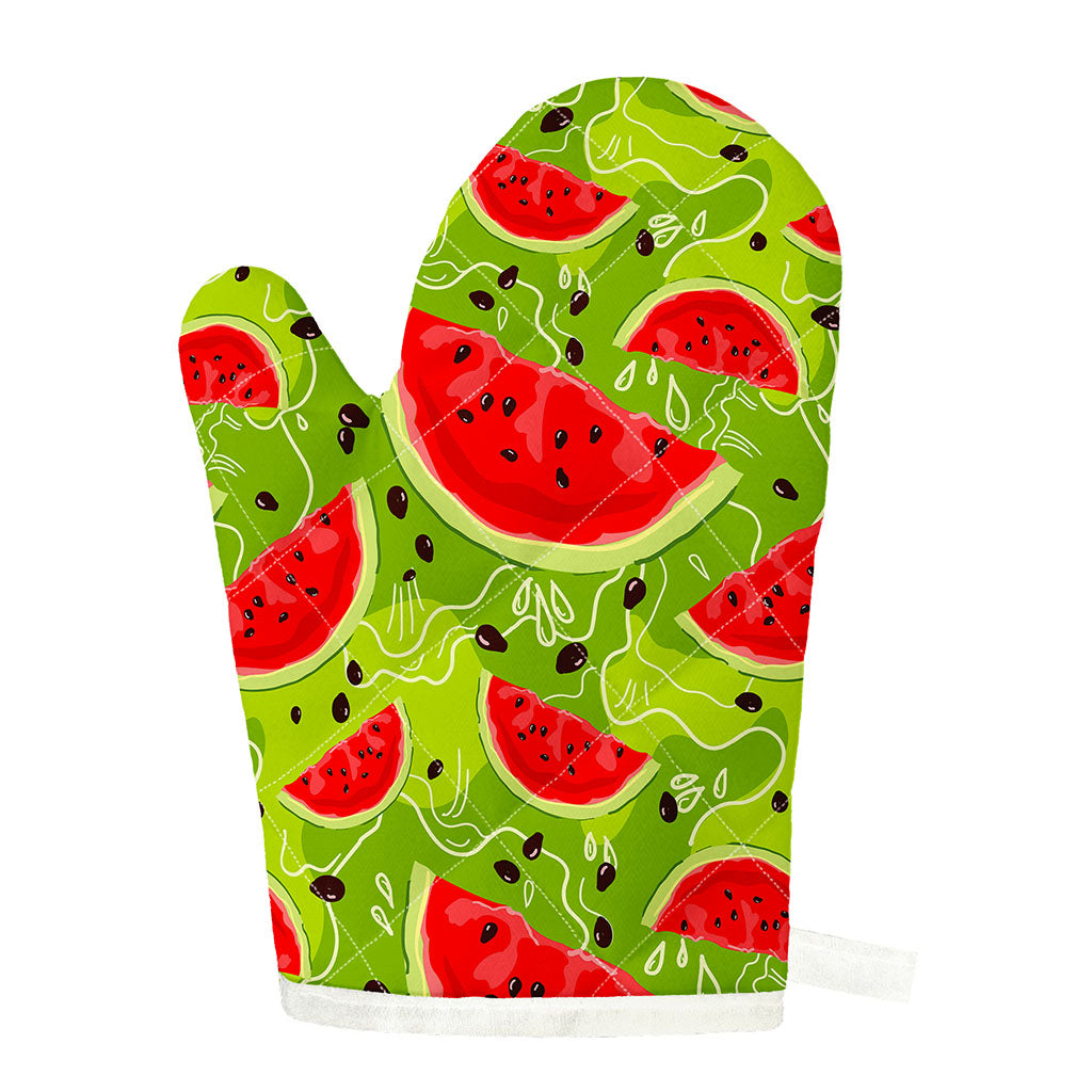 Yummy Watermelon Pieces Pattern Print Single Oven Mitt
