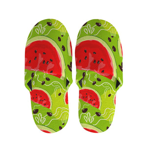 Yummy Watermelon Pieces Pattern Print Slippers