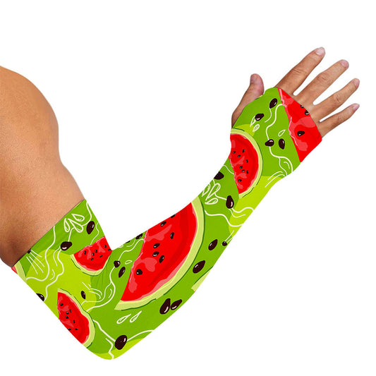 Yummy Watermelon Pieces Pattern Print Sun Protection Arm Sleeves