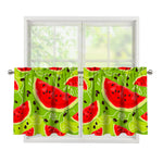 Yummy Watermelon Pieces Pattern Print Tier Curtains