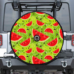 Yummy Watermelon Pieces Pattern Print Tire Cover With Camera Hole