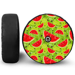 Yummy Watermelon Pieces Pattern Print Tire Cover With Camera Hole