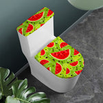 Yummy Watermelon Pieces Pattern Print Toilet Lid And Tank Cover Set
