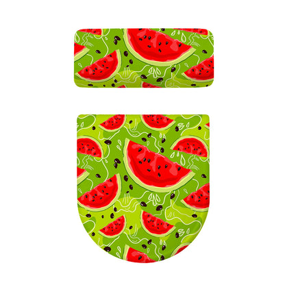 Yummy Watermelon Pieces Pattern Print Toilet Lid And Tank Cover Set