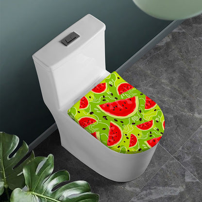 Yummy Watermelon Pieces Pattern Print Toilet Lid Cover