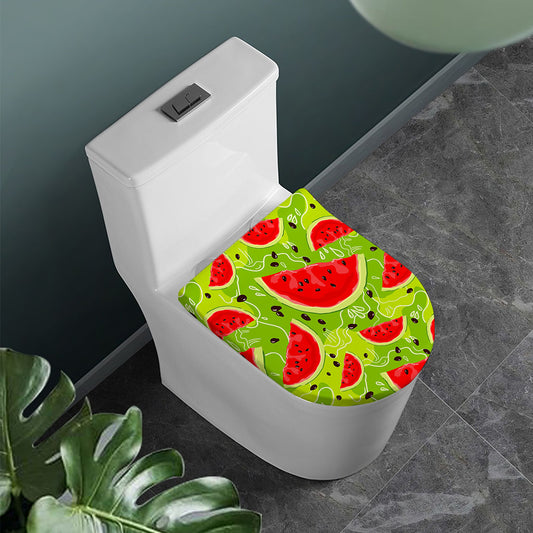 Yummy Watermelon Pieces Pattern Print Toilet Lid Cover