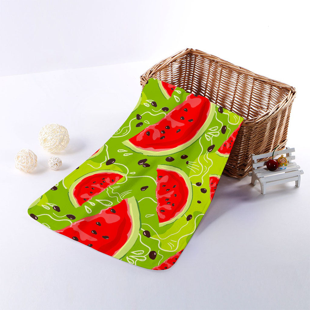 Yummy Watermelon Pieces Pattern Print Towel