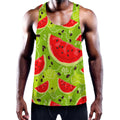 Yummy Watermelon Pieces Pattern Print Men's Workout Tank Top