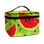 Yummy Watermelon Pieces Pattern Print Travel Makeup Bag