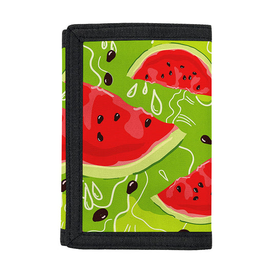 Yummy Watermelon Pieces Pattern Print Trifold Wallet