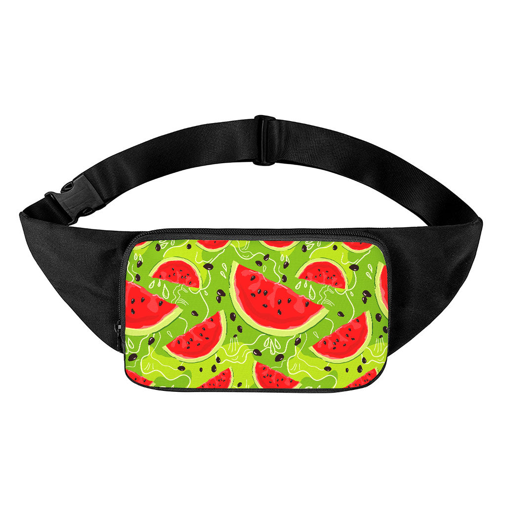 Yummy Watermelon Pieces Pattern Print Waist Bag