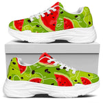 Yummy Watermelon Pieces Pattern Print White Chunky Shoes