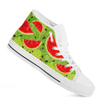 Yummy Watermelon Pieces Pattern Print White High Top Sneakers