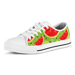 Yummy Watermelon Pieces Pattern Print White Low Top Sneakers