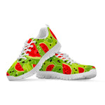 Yummy Watermelon Pieces Pattern Print White Running Shoes
