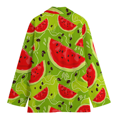 Yummy Watermelon Pieces Pattern Print Women's Blazer