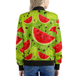 Yummy Watermelon Pieces Pattern Print Women's Bomber Jacket