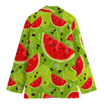 Yummy Watermelon Pieces Pattern Print Women's Cotton Blazer