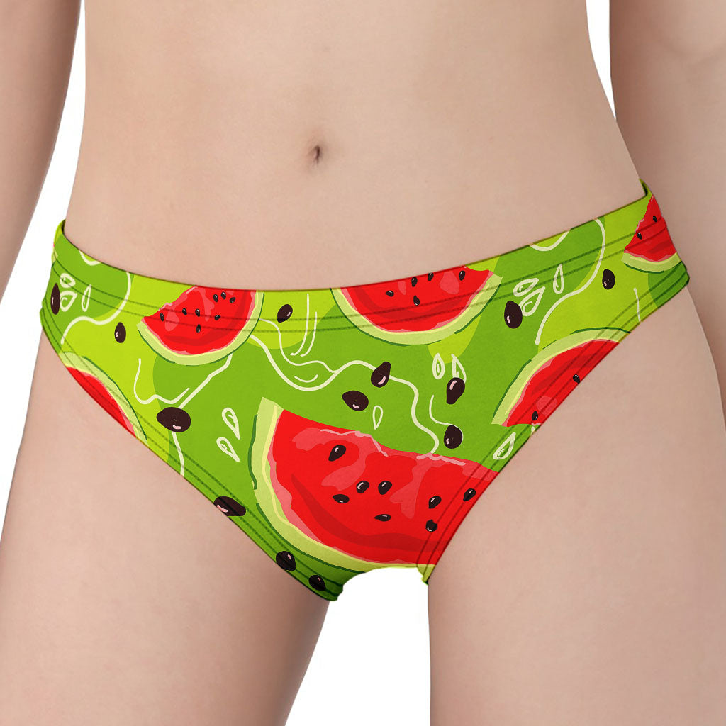 Yummy Watermelon Pieces Pattern Print Women's Panties