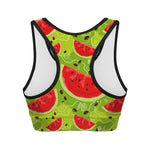 Yummy Watermelon Pieces Pattern Print Women's Sports Bra