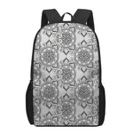 Zentangle Floral Pattern Print 17 Inch Backpack