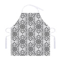 Zentangle Floral Pattern Print Adjustable Apron