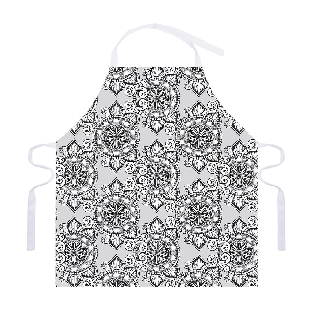 Zentangle Floral Pattern Print Adjustable Apron