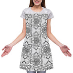 Zentangle Floral Pattern Print Adjustable Apron