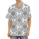 Zentangle Floral Pattern Print Aloha Shirt