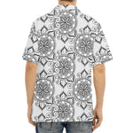 Zentangle Floral Pattern Print Aloha Shirt