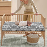 Zentangle Floral Pattern Print Baby Crib Sheet
