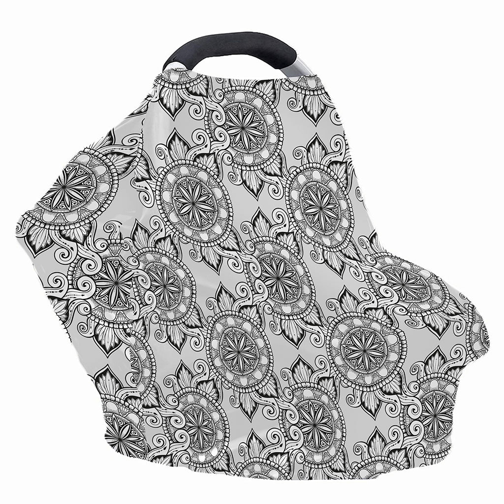 Zentangle Floral Pattern Print Baby Seat Cover