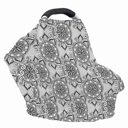 Zentangle Floral Pattern Print Baby Seat Cover