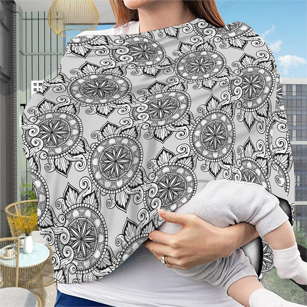 Zentangle Floral Pattern Print Baby Seat Cover