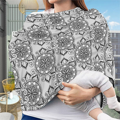 Zentangle Floral Pattern Print Baby Seat Cover